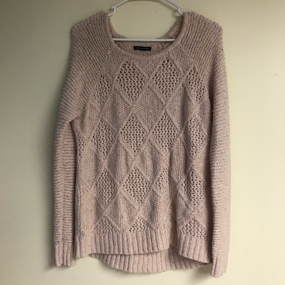 American Eagle Light Pink Knit Sweater